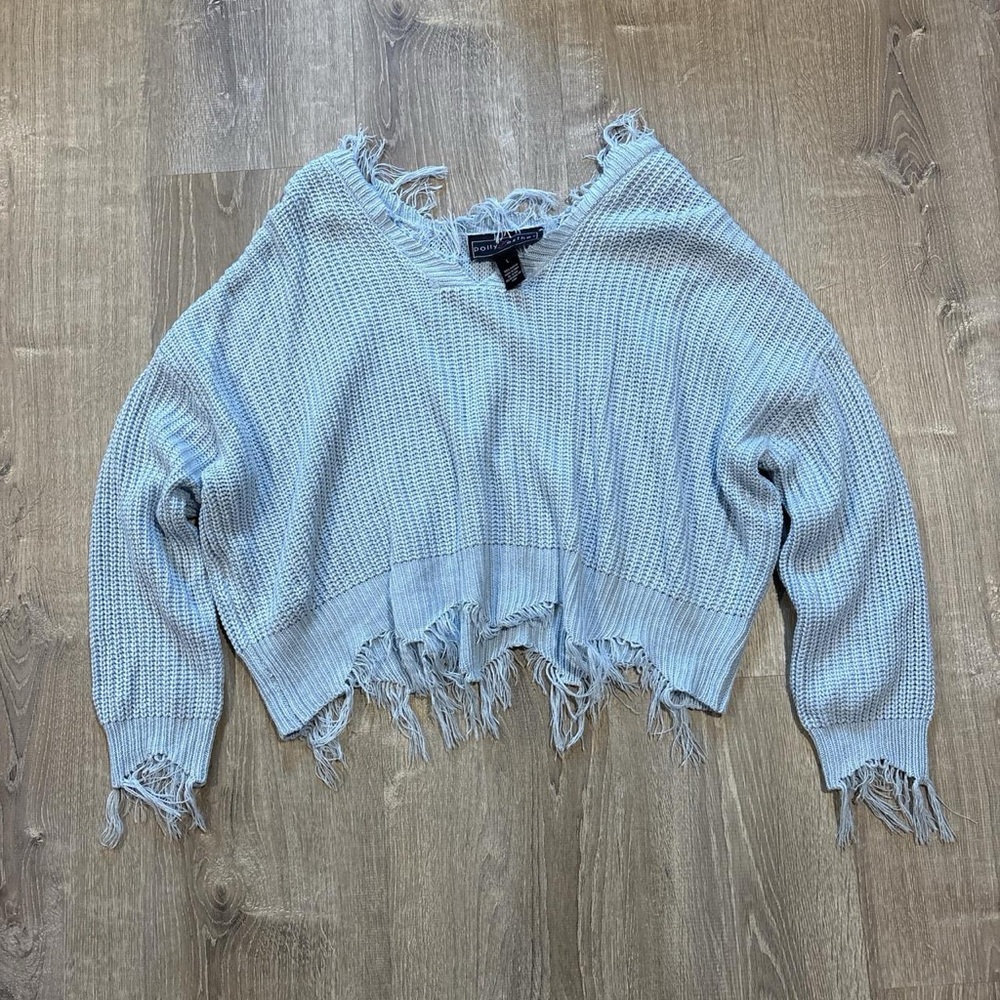 Polly & Esther Light Blue V-Neck Sweater